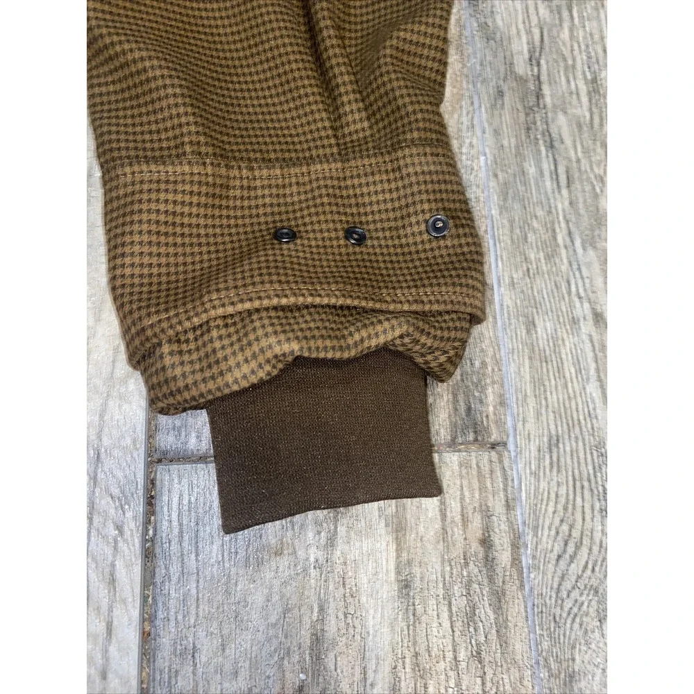 ZERO RESTRICTION Men's 1/4 Snap Microsuede Golf Vest‎ Sz Large Brown Check